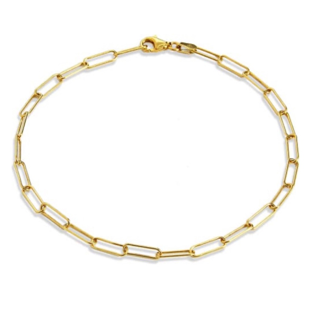 SAVVY CIE JEWELS 18K Italian Vermeil Chain Link Anklet